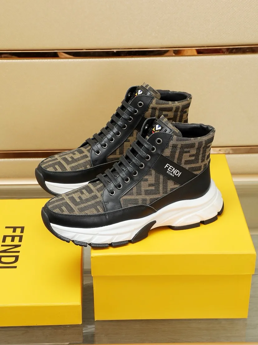 Factory price 460 men's shoes 💰🔥[FENDI] Fendi Little Monster Men's casual shoes, the latest elements are popular all over the world, the official website is hot selling, the latest casual shoes, original version, the fabric is made of original fabric ➕ first-layer sheepskin lining, original non-slip outsole, comfort speaks for itself, color: two colors available. Code number: 38-44 (45 customized)